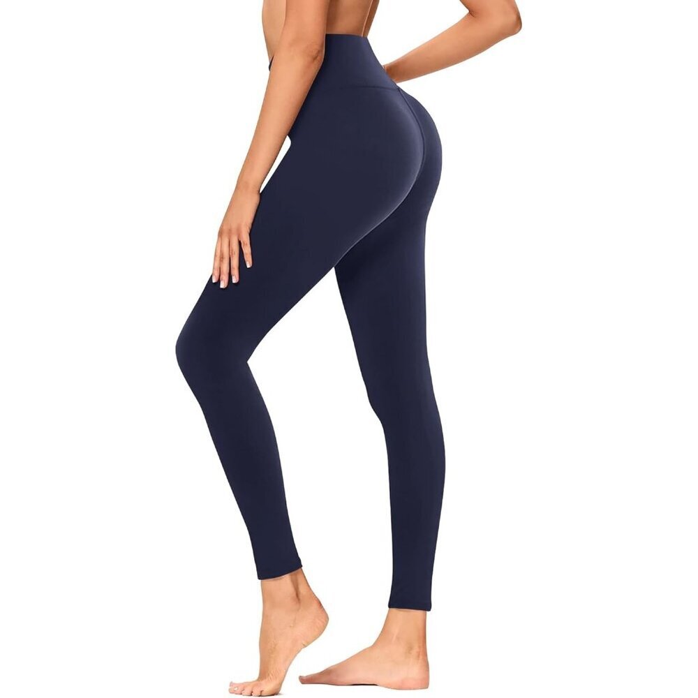 Women's Navy Grey Soft Opaque Slim Tummy Control Printed High Waisted Leggings